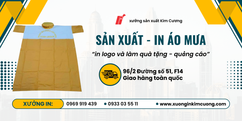 Sản xuất áo mưa đi mưa in logo tặng khách hàng